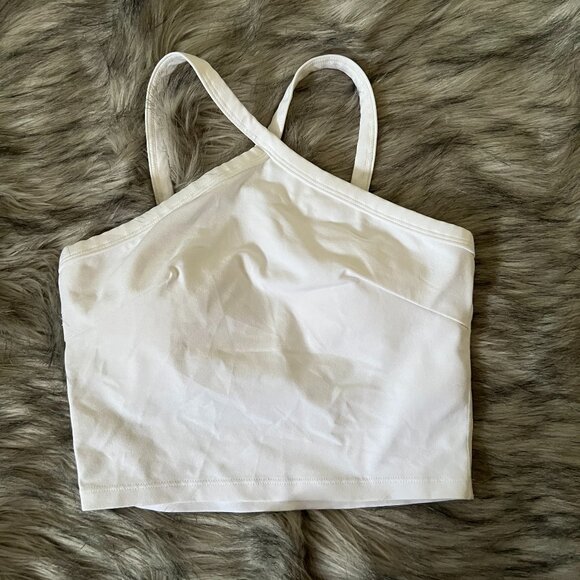 柳歌带胸垫交叉吊带 LIULGGOER Women Cross Crop Top with Built in Bra, White, Size M - Picture 1 of 5